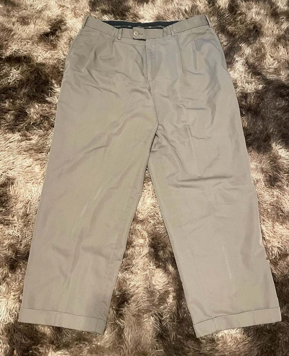 Baggy fit Savane Pleated Dress Pants Grey Size 36x29